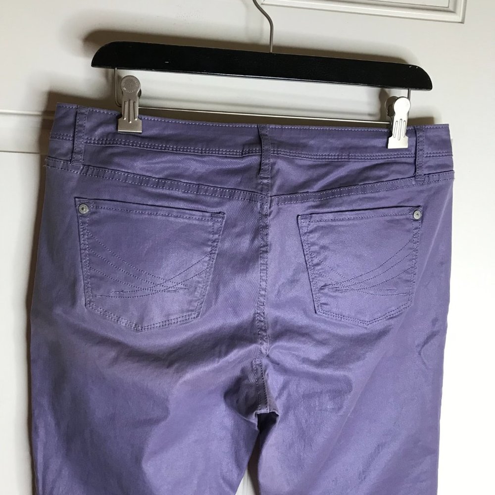 Simply Vera Vera Wang Women's Mid Rise Skinny Jeans Lilac Metallic ~ Size 10 - Picture 5 of 6